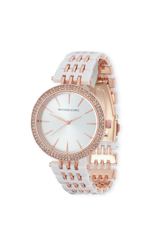 White & Rose Gold Watch