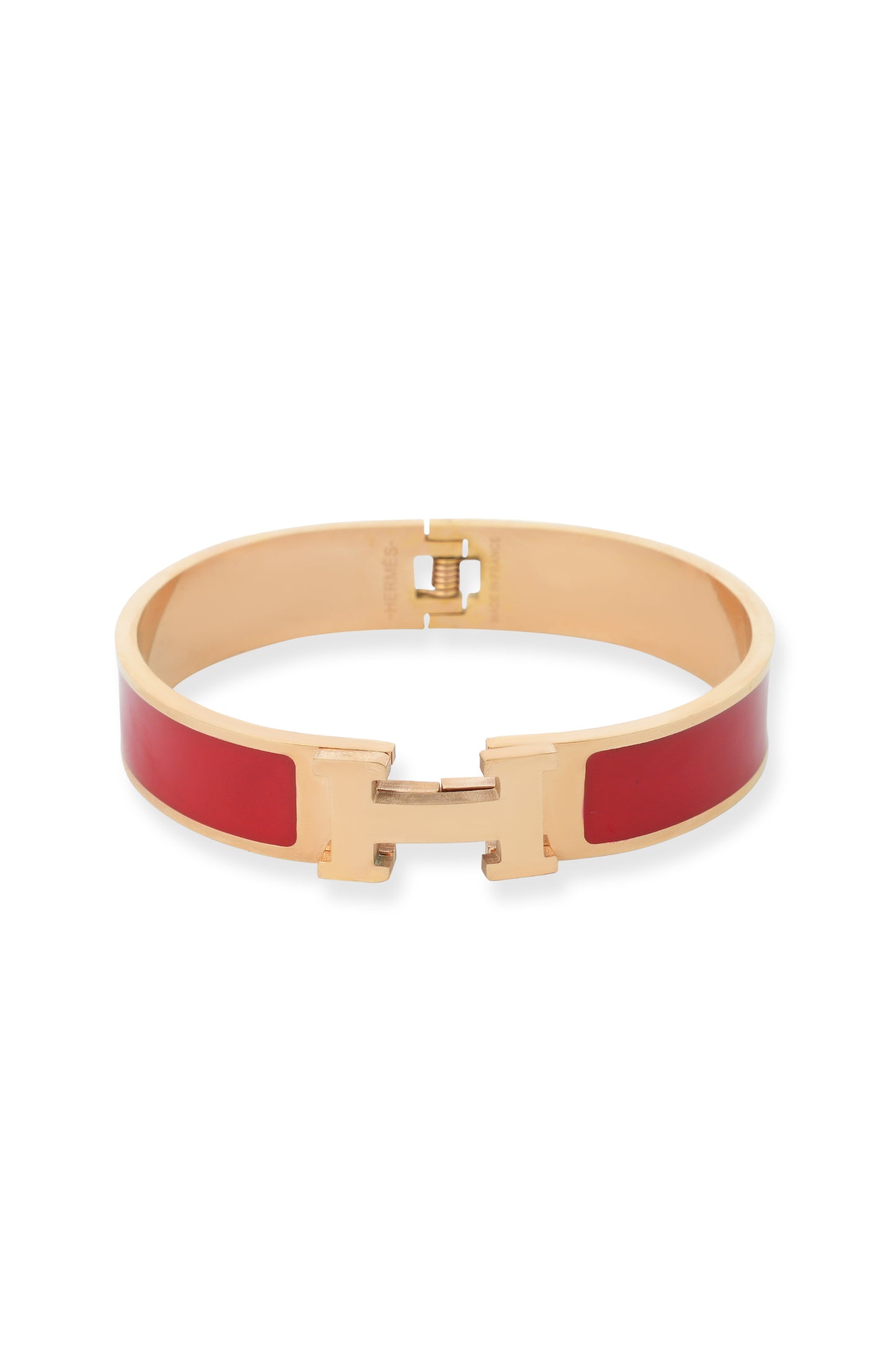 Elegant Red Enamel & Gold Bracelet
