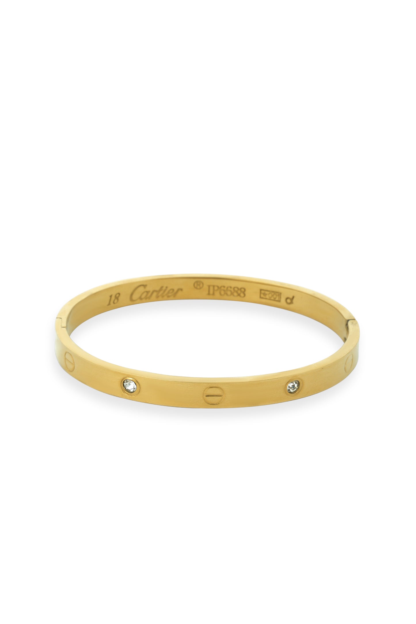 Classic Gold Bangle Bracelet with Diamond Accents - Timeless Elegance