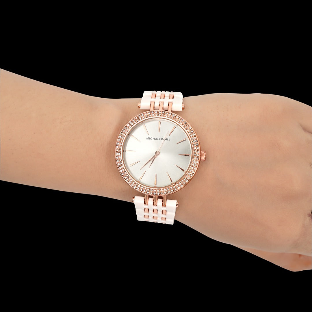 White & Rose Gold Watch