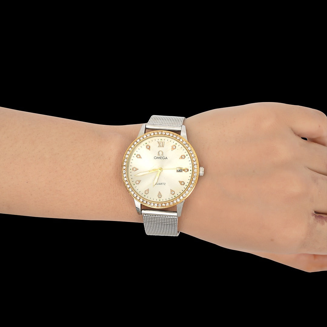 Elegant Steel Mesh Watch